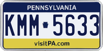 PA license plate KMM5633