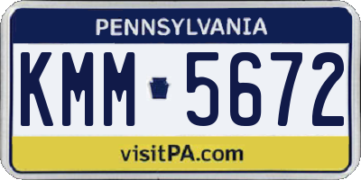 PA license plate KMM5672