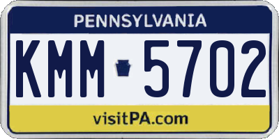 PA license plate KMM5702