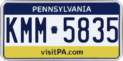 PA license plate KMM5835