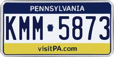 PA license plate KMM5873