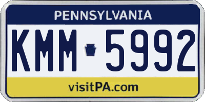 PA license plate KMM5992
