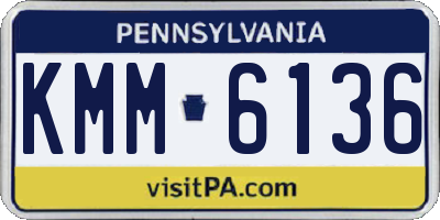 PA license plate KMM6136
