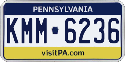 PA license plate KMM6236
