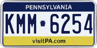 PA license plate KMM6254