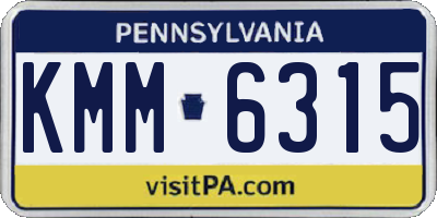 PA license plate KMM6315