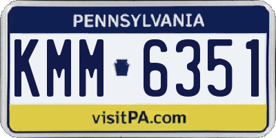 PA license plate KMM6351