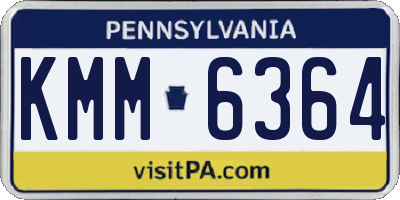 PA license plate KMM6364