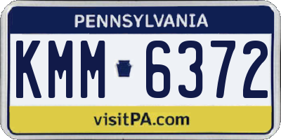 PA license plate KMM6372
