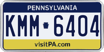 PA license plate KMM6404
