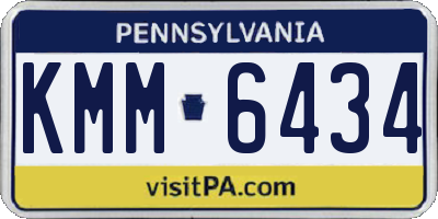 PA license plate KMM6434