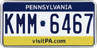 PA license plate KMM6467