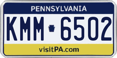 PA license plate KMM6502