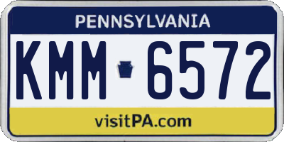 PA license plate KMM6572