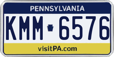 PA license plate KMM6576
