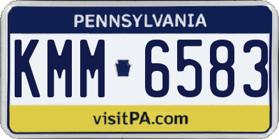 PA license plate KMM6583