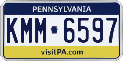 PA license plate KMM6597