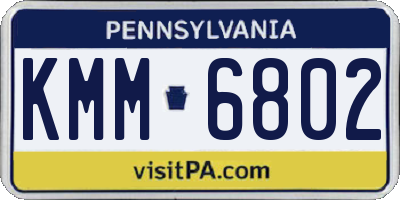 PA license plate KMM6802