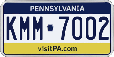 PA license plate KMM7002
