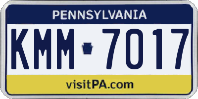 PA license plate KMM7017