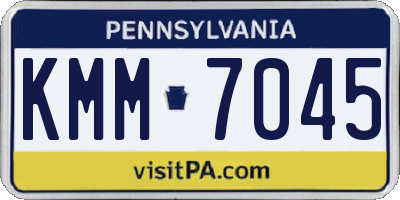 PA license plate KMM7045