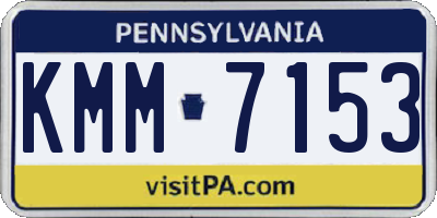 PA license plate KMM7153