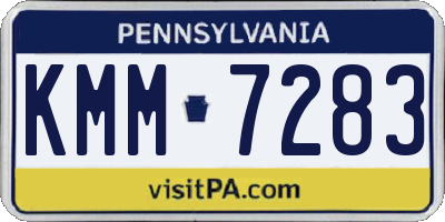 PA license plate KMM7283
