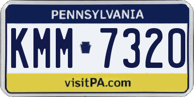 PA license plate KMM7320