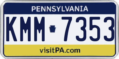 PA license plate KMM7353