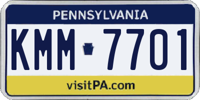 PA license plate KMM7701