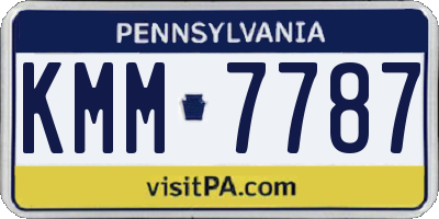 PA license plate KMM7787