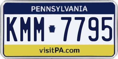 PA license plate KMM7795
