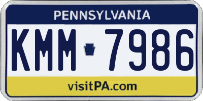PA license plate KMM7986