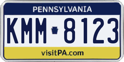 PA license plate KMM8123