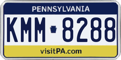 PA license plate KMM8288