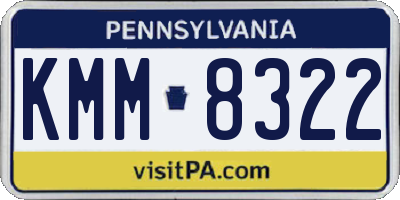 PA license plate KMM8322