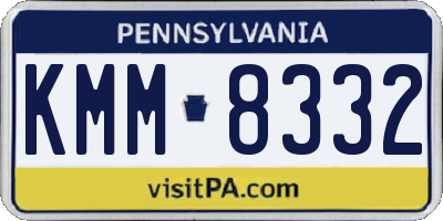 PA license plate KMM8332
