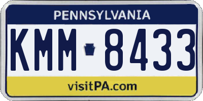 PA license plate KMM8433