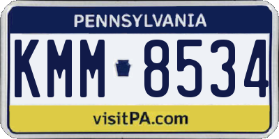 PA license plate KMM8534