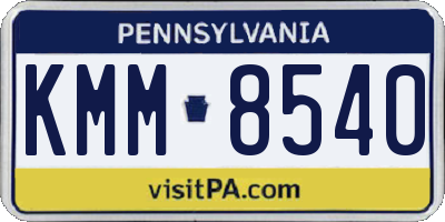 PA license plate KMM8540