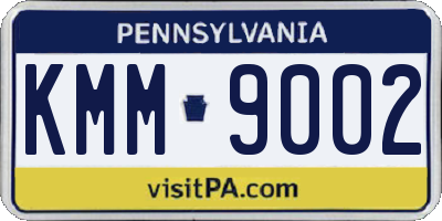 PA license plate KMM9002