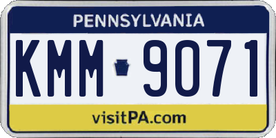 PA license plate KMM9071