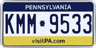 PA license plate KMM9533