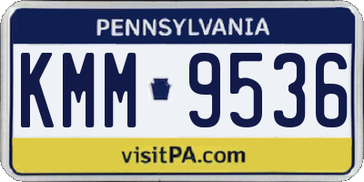 PA license plate KMM9536