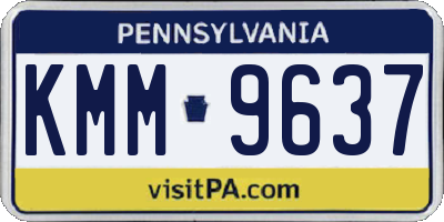 PA license plate KMM9637