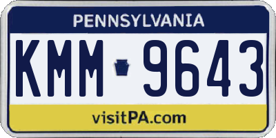 PA license plate KMM9643