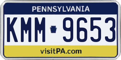 PA license plate KMM9653