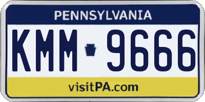 PA license plate KMM9666