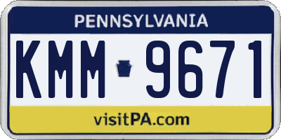 PA license plate KMM9671