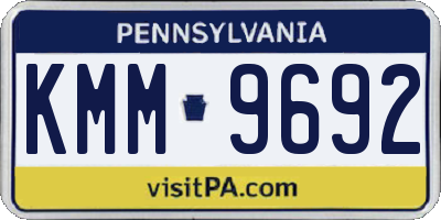 PA license plate KMM9692